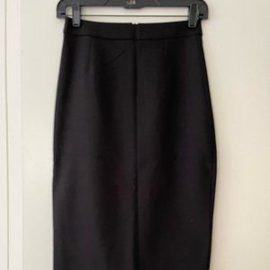 Zara Black Knee-Length Pencil Skirt with Fishtail Back Size XS